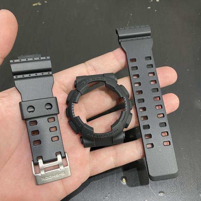 BNB Band Bezel CASIO GSHOCK GA 100 GA 110 GA 120 GD 100 GD120 ORIGINAL Tulisan Hitam Buckle Silver