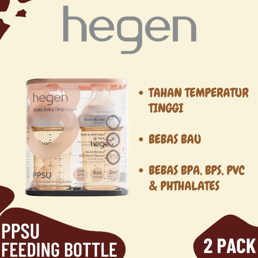 Hegen Pcto Feeding Bottle PPSU 2 Pack- Botol Susu Hegen - Botol Susu Bayi