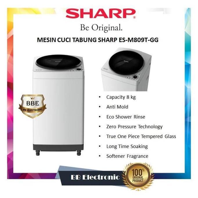 MESIN CUCI SATU TABUNG SHARP ES-M809T-GG