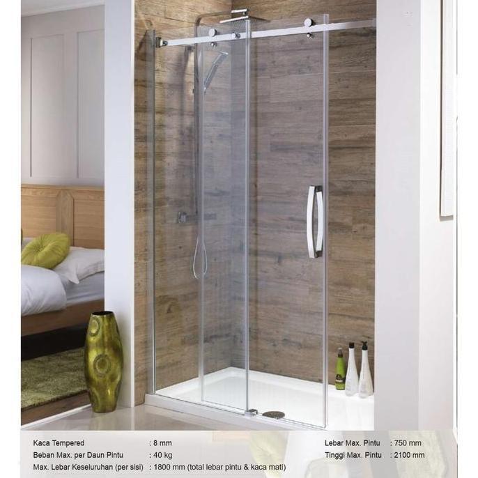 Aksesoris Shower Screen Sliding Accessory Set Pintu Shower Sliding Kamar Mandi lengkap Tarikan Handl