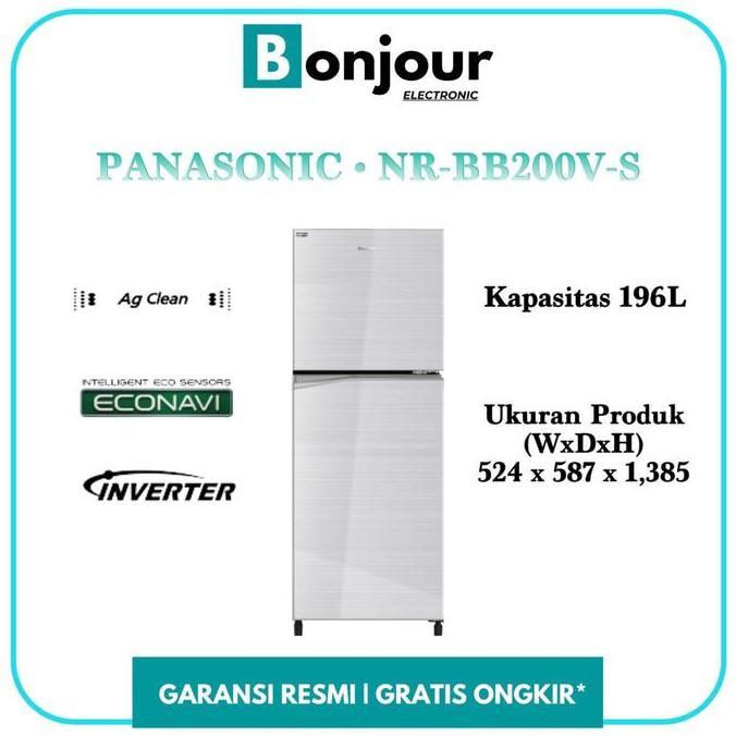 KULKAS 2 PINTU PROMO PANASONIC NR-BB200V-S 196L INVERTER | NR BB200V