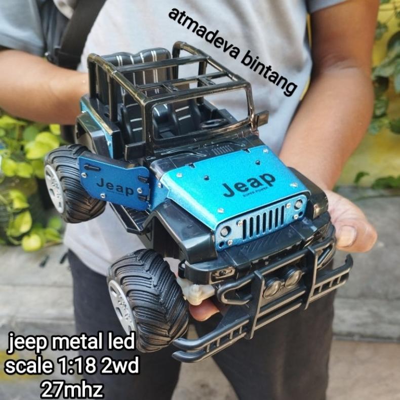 Kualitas Super Bintang Rc Mainan Anak Mobil Remote Rc Die Cast Jeep Rubicon Die Cast Nyala Lampu Led