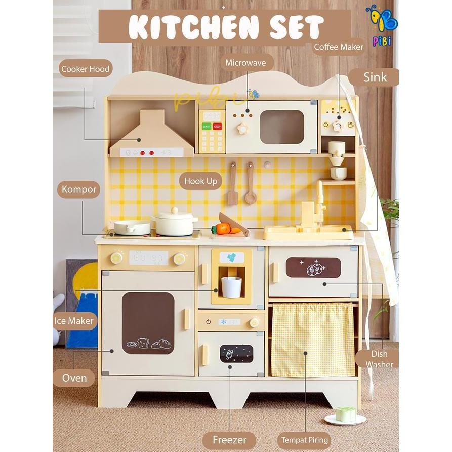 Mainan Dapur Kayu Anak Pibi / Kitchen Set Kids / Toys / Mainan Dapur Kayu / Mainan Edukasi