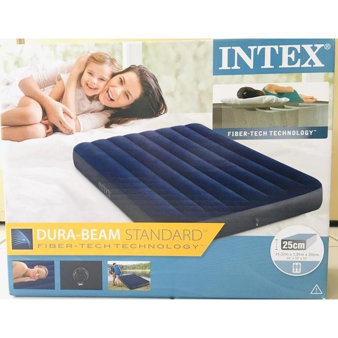 Termurah [Promo Free Pompa Listrik Meriton] Kasur Angin Tiup Pompa Intex 64102 64758 Double Airbed D