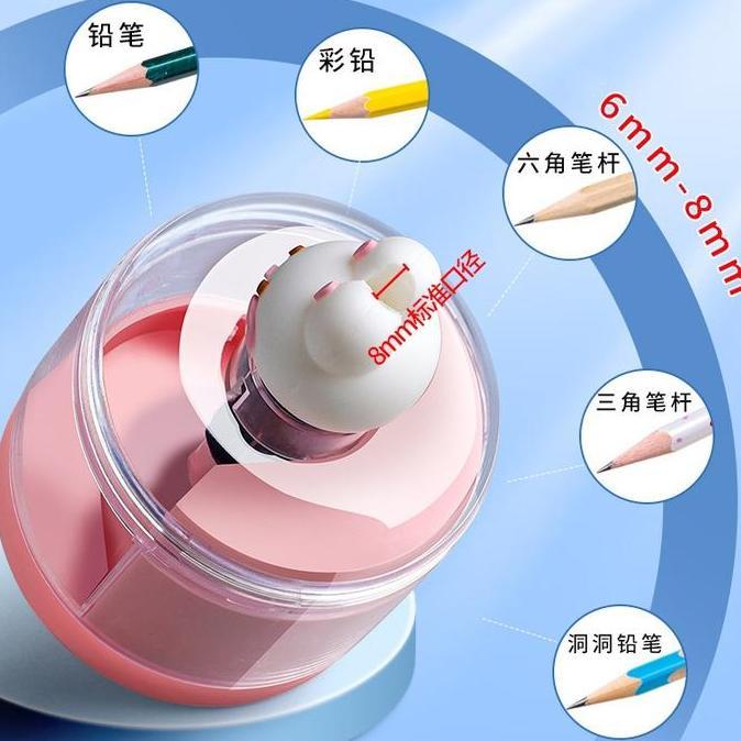 Rautan Pensil Listrik Rautan Pensil Anak Electric Pencil Sharpener Rautan Pensil Otomatis-Rautan Pen