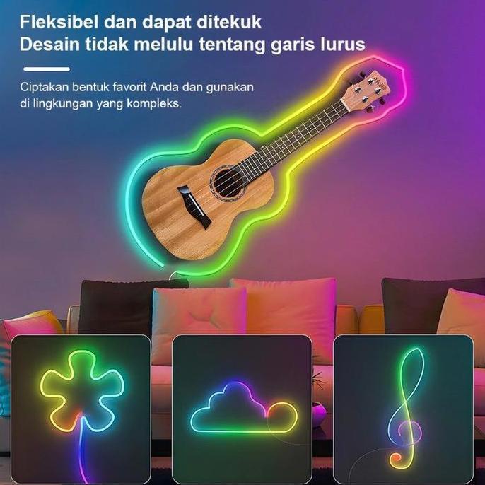 Lampu Neon Flex Led Neon Flex Running Remote Lampu Strip Led Neon Sign Silikon Lembut Flexible Strip
