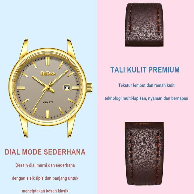 Toki- Biden Jam Tangan Nita Tali Kulit Anti Air Kuarsa Jam Nita Elegan Klasik Jam Tangan Cewek Yn203