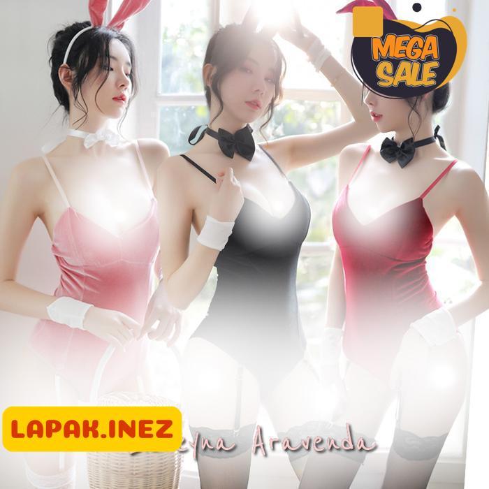 SET LINGERIE BANDO KELINCI BUNNY COSTUME BELUDRU SEXY ROLEPLAY LG162 BY INE'Z COLLECTION