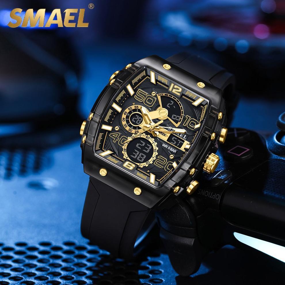 Murah Smael 8109 Jam Tangan Original Pria Analog Digital Olahraga Multifungsi Tahan Air Bercahaya
