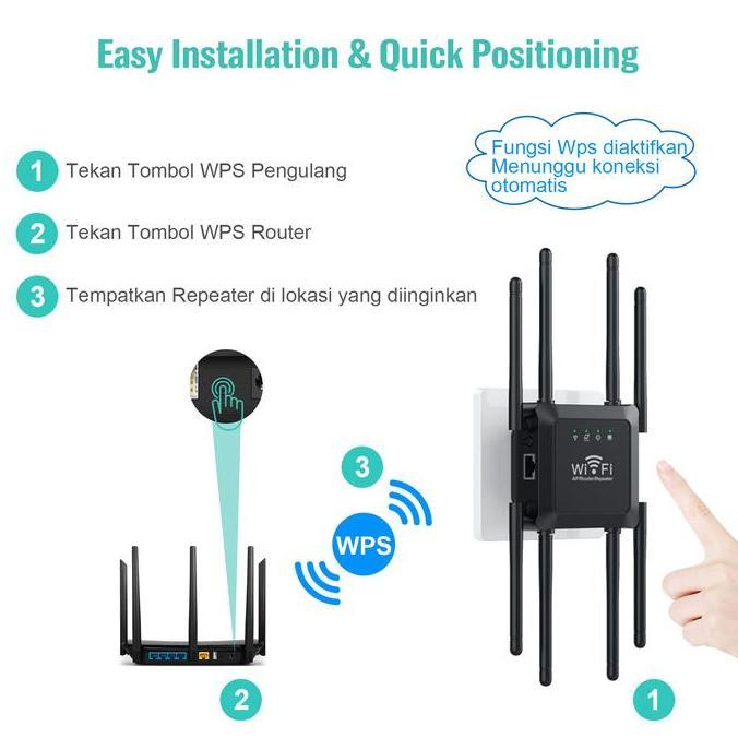 CodWifi Repeater 8 Antena Wifi Sinyal Repeater Penguat Router Nirkabel Pengulang U18-300M 2.4G Freku