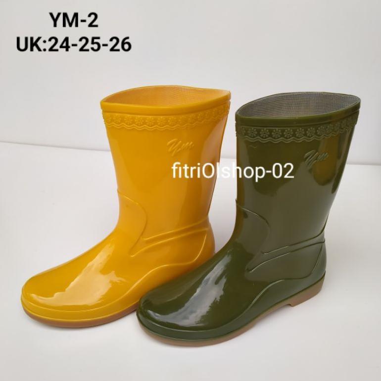 Sepatu Boots Karet Pendek Wanita Anti Air Boots Yumeida YM2