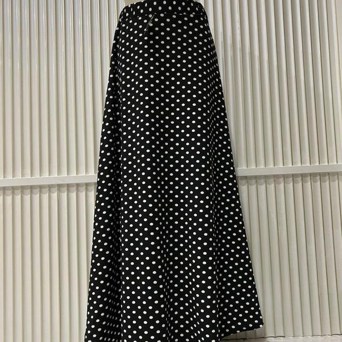 DB249 - ROK PAYUNG PANJANG WANITA MOTIF POLKADOT FULL KARET PINGGANG MELAR