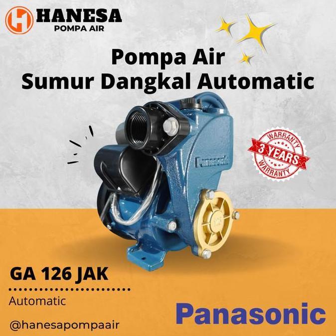 NEW Mesin Pompa Air Panasonic GA 126 JAK / Pompa Air Sumur Dangkal Otomatis / Automatic Shallow Pump