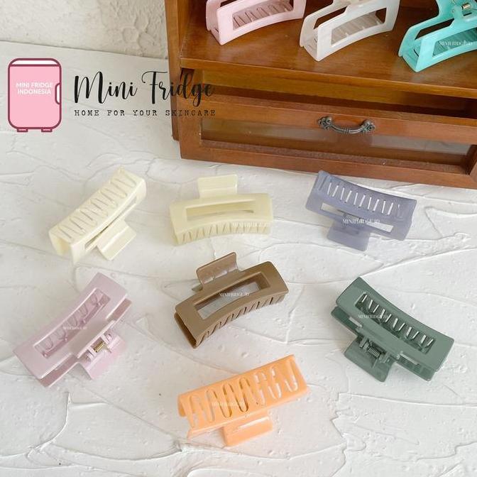 Mantapbtl- [Minifridge] Jepit Rambut Model Kotak Bolong Rna Matte 8Cm 10Cm 11Cm Hair Clip Square Hai
