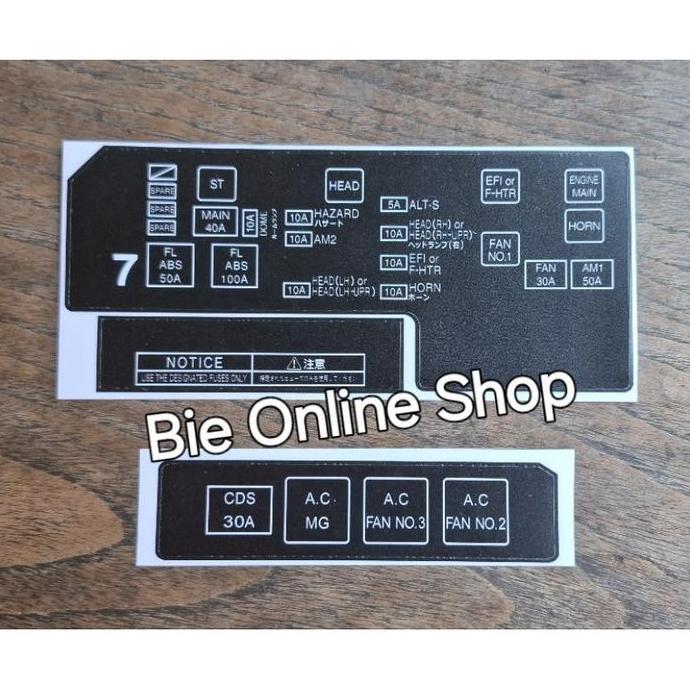 embullss - STICKER BOX SIKRING / FUSE BOX TOYOTA ALL NEW COROLLA AE111 AE112 Diskon