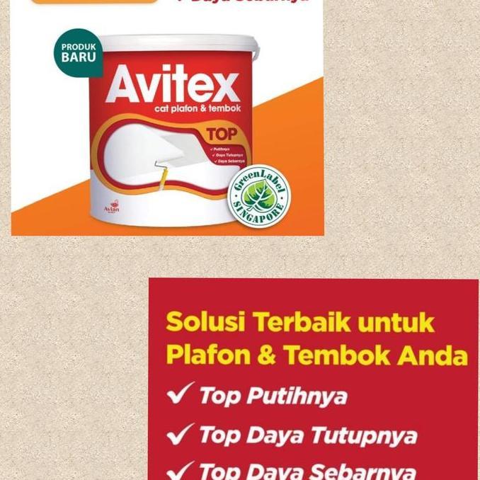 TERBARU - cat plafon dan tembok Avitex top 5kg,cat avitex tembok dan plafon 5kh warna putih Paint