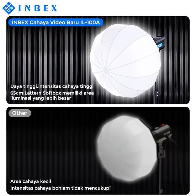 Luminoso- Inbex Collapsible Lantern Softbox Paket Studio Lhtstand Lampu