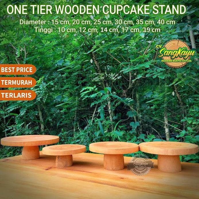 Rak kue kayu cupcake stand tatakan kue tempat kue wood cake stand