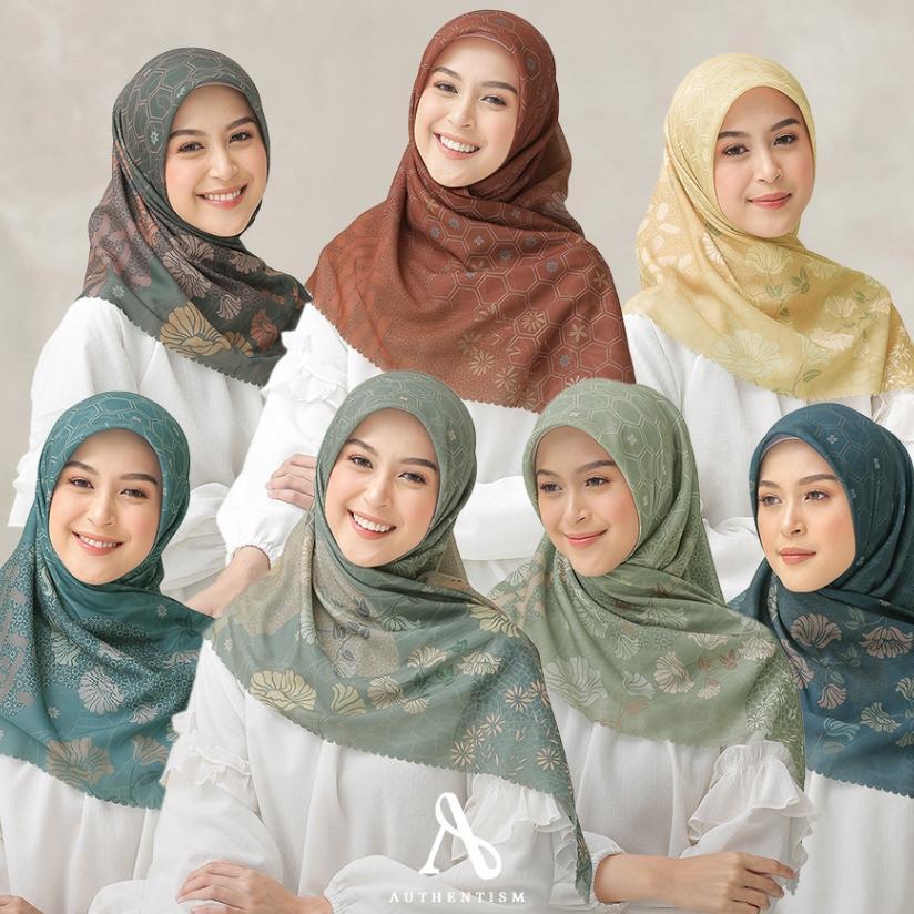 Authentism Id | Queen Bee Series - Kerudung Segi Empat Motif Voal Ultrafine Lasercut Premium