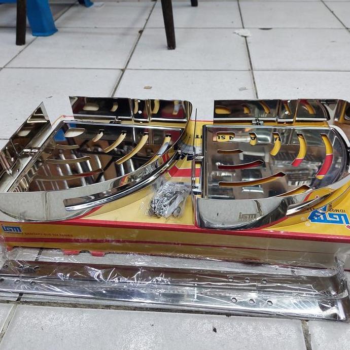 rak sudut dinding kamar mandi 2 susun stainless 304 IGM