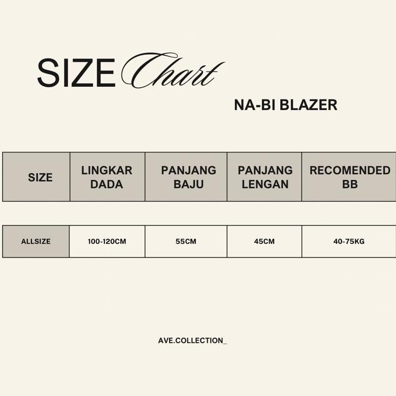 Unik Ave 052 - Nabi Outer Blazer Crop Vintage Button | Atasan Blazer Kerja Wanita Crop Lengan Panjan