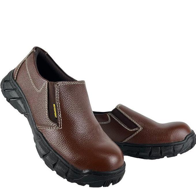 Sale Sepatu Safety Kulit Sapi Asli Slip On Original Septi Pria Ujung Besi
