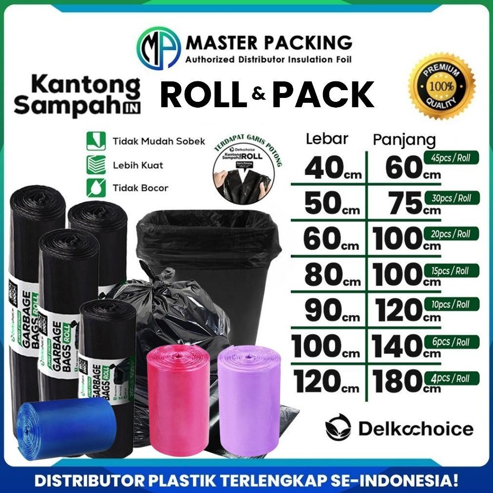 Kantong Kresek Plastik Sampah Per-Roll / Plastic Trash Bag / Garbage Bags Hitam Tebal Delkochoice