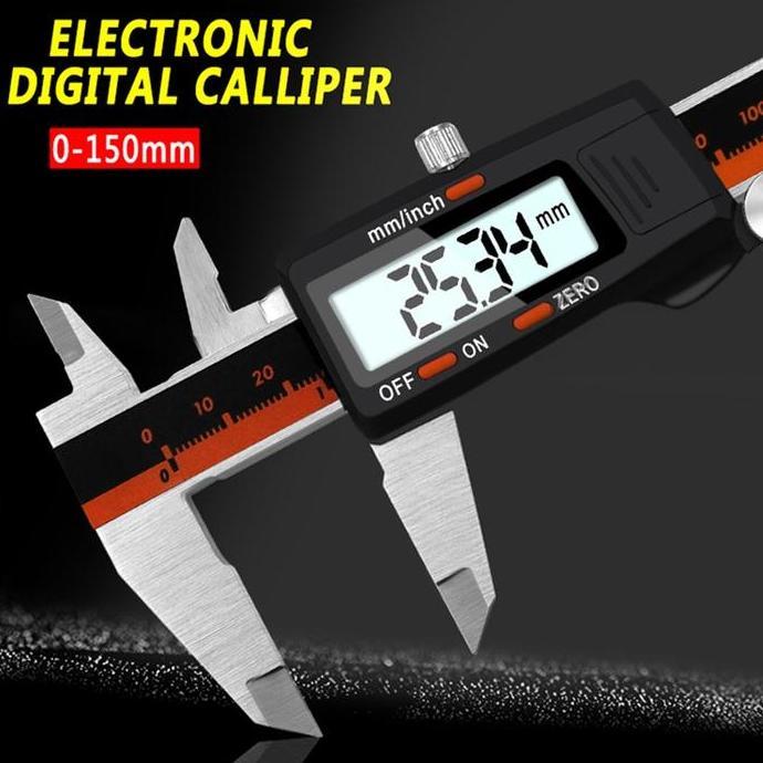 Black Vernier Caliper Digital Stainless/Jangka Sorong/Sketmat Digital