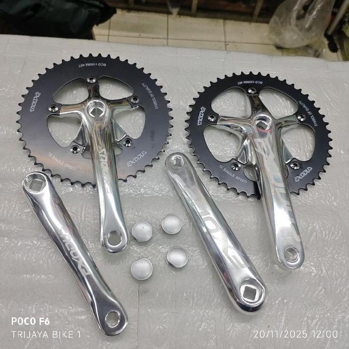 Crank Single Speed 48T EXODUS BCD 110 130 5 Baut Arm 170mm Fixie MTB Federal Lipat BB Kotak Alloy Ar
