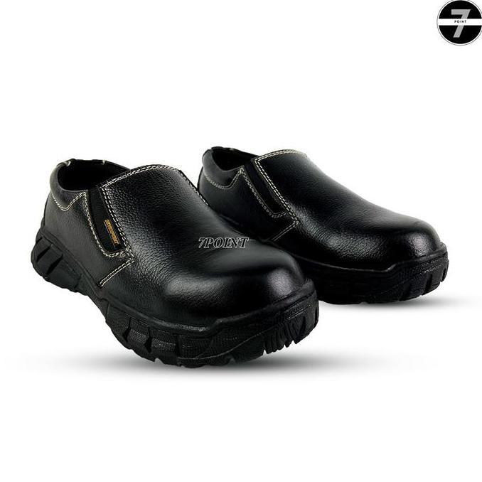 Sale Sepatu Safety Kulit Sapi Asli Slip On Septi Pria Cowok Cewek