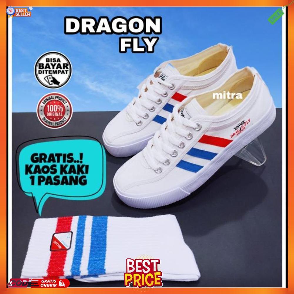 SEPATU CAPUNG DRAGON FLY ORIGINAL FALCON WHITE SEPATU PRIA MURAH BERKUALITAS SIZE 37 S/D 43 GRATIS K