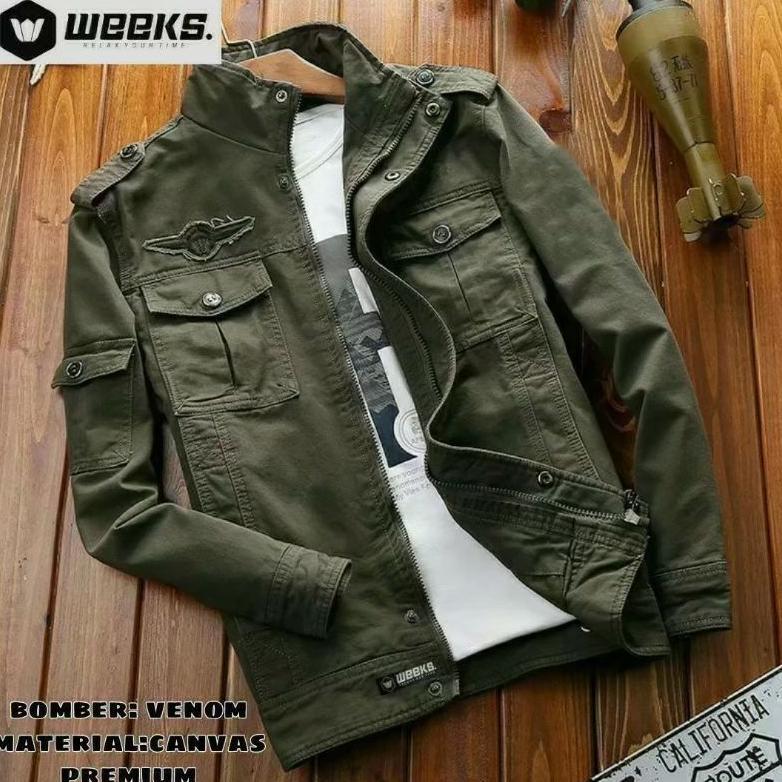 FAST DELIVERY JACKET BOMBER CANVAS VENOM PRIA JACKET PRIA PREMIUM JACKET MODEL TERKINI