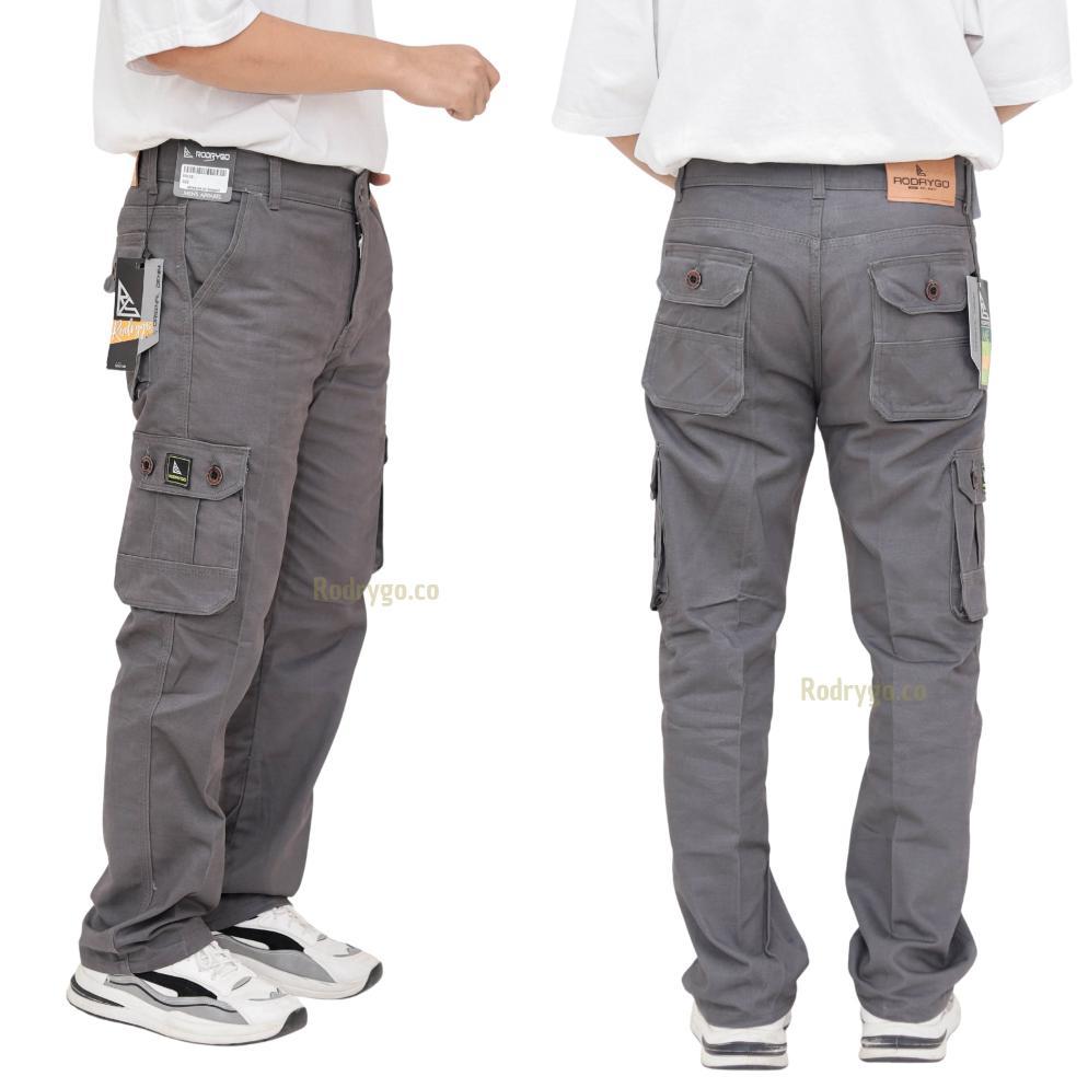 RECOMMENDED RODRYGO - CELANA PANJANG CARGO PRIA DEWASA SLIM FIT TWILL KANVAS NON STRETCH HIGH PREMIU