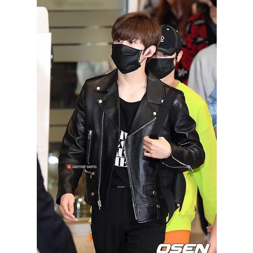 EXCLUSIVE JNK X SELCA - JAKET KULIT SINTETIS PRIA MIRIP WOOSEOK X1 FASHION SELCA DAY FAUX SYNTHETIC 