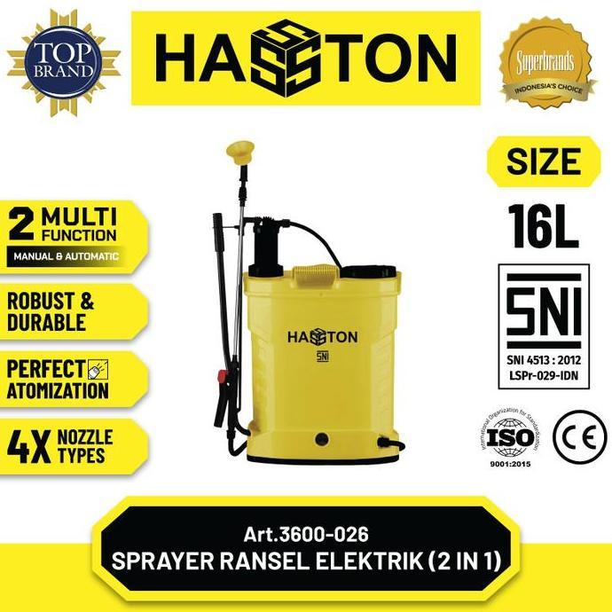 Hasston Sprayer Ransel Manual / Electrik / Knapsack Spayer 16 Liter (3600) (TERBAIK) (TERBARU) (TERM