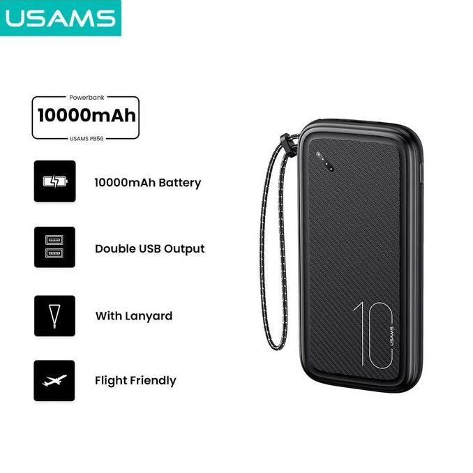 USAMS PB56 Powerbank 10000mAh With Lanyard Dual USB