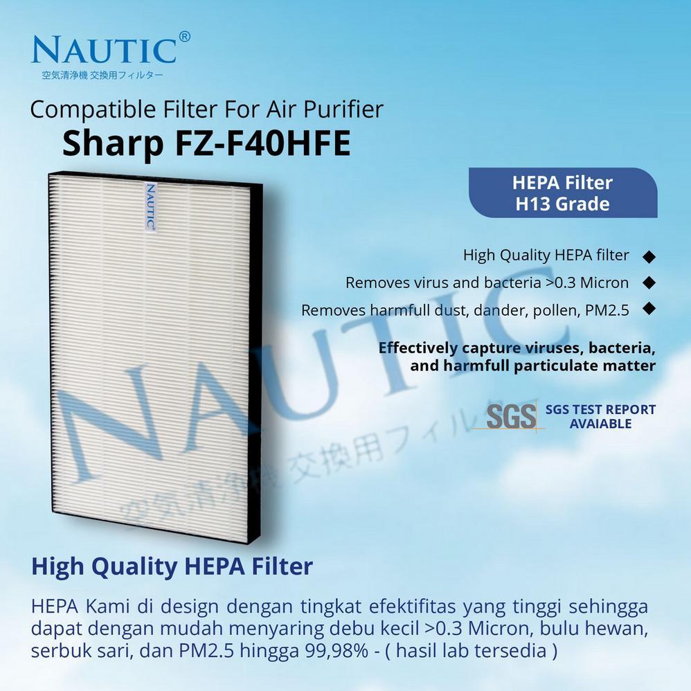 New Hepa Filter Sharp Air Purifier Fp-F40 / Fp-F40Y / Fp-Fm40Y / Fp-F40Y-W / Fp-F40Y-T / Fz-F40Sfe -