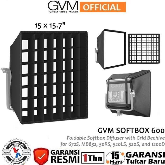GVM SOFTBOX 600 Foldable Softbox Diffuser with Grid Beehive