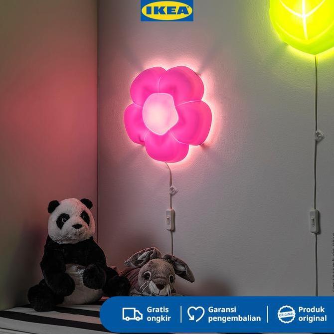 IKEA UPPLYST Lampu Dinding LED Ungu Bentuk Bunga Plastik