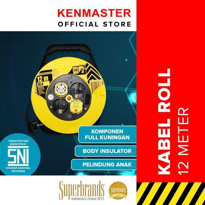 Kenmaster Kabel Roll - 12 Meter / Roll Kabel Listrik / Colokan Listrik Gulung - KBRL020