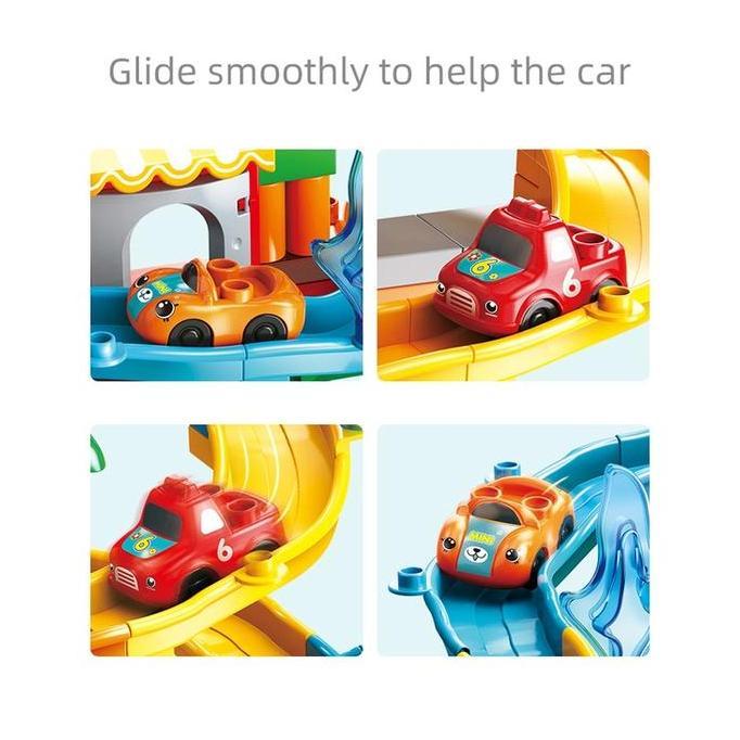 Feelo Car Slide marble run ball run Building Blocks compatible Duplo
