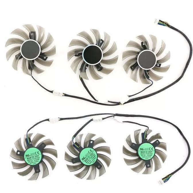 Fan Vga powercolor rx 570 Red devil Replecment DIY 75mm 4pin