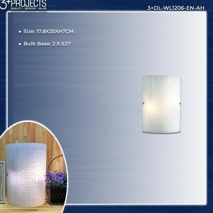 Lampu Dinding / Wall Lamp White Glass 3+DL-WL1206-EN-AH