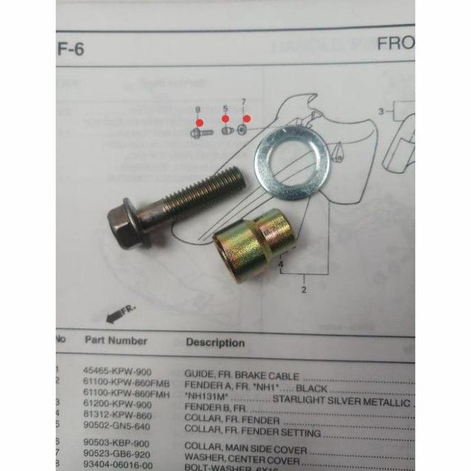 baut set bosh&ring spakbor depan kirana astrea grand sabit legenda ori