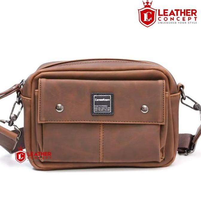 Sale Leather Concept Ramos-Ch Tas Pria Leather Concept Premium Sling Bag Kulit Coklat | Tas Selempan