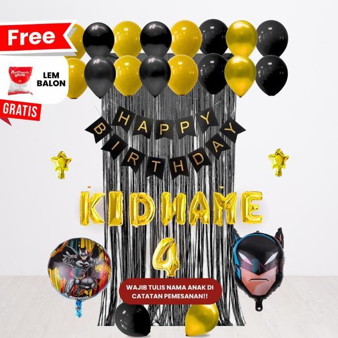 BATMAN SET DEKOR ULANG TAHUN ANAK/ DEKORASI ULTAH ANAK