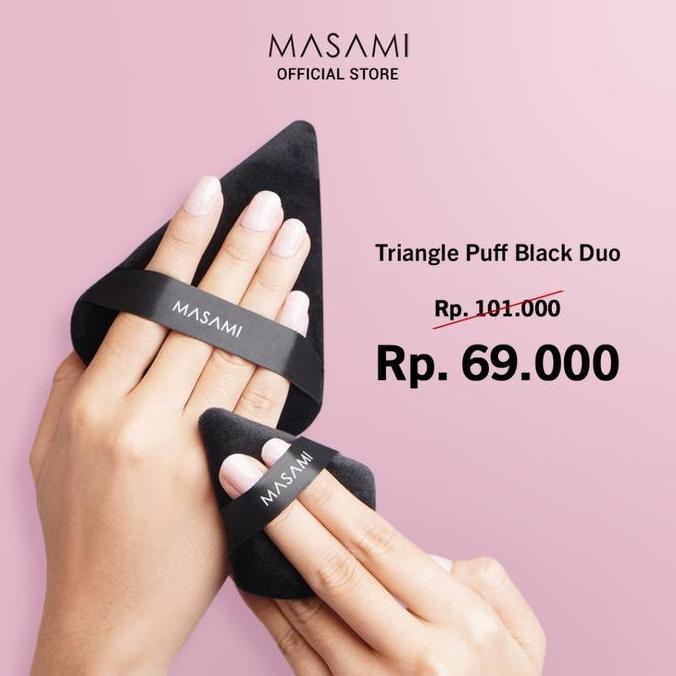 Masami Triangle Puff | Puff Make Up Bedak Tabur | Puff Sponge Loose Powder dan Padat | Spons Bedak S
