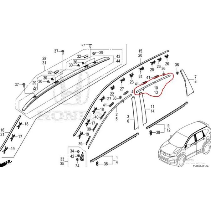 List Chrome Pintu Belakang CRV TURBO 2017-2021 Original