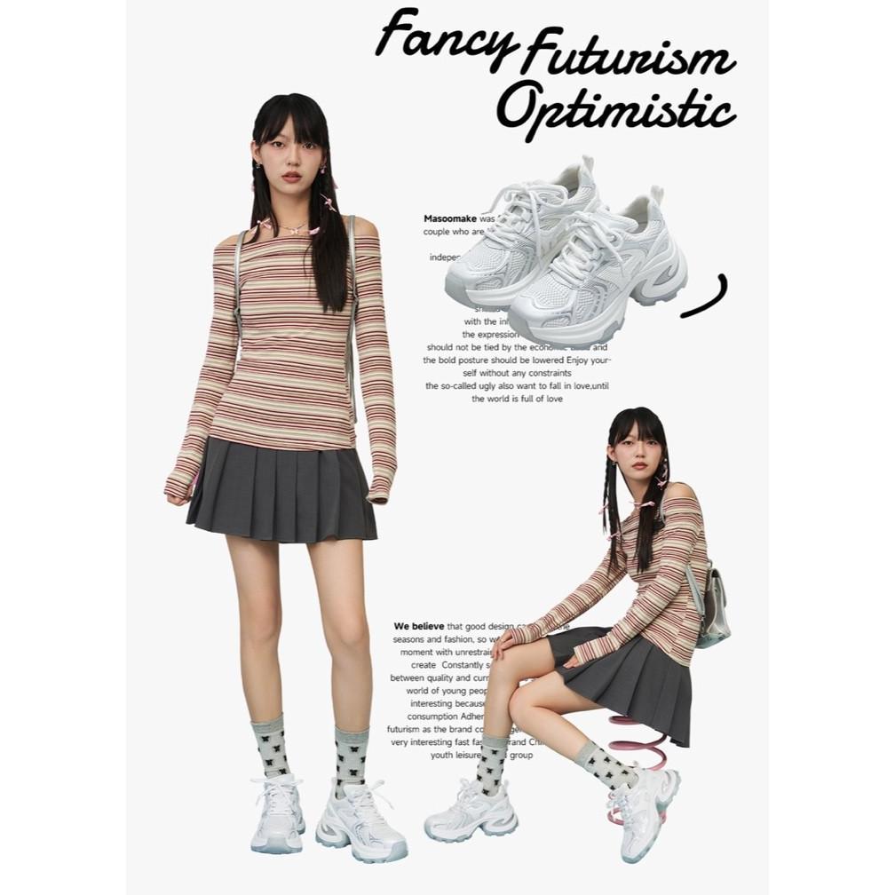 TERBARU ASNK SEPATU SNEAKERS WANITA SEPATU PLATFORM TEBAL TINGGI / H-928