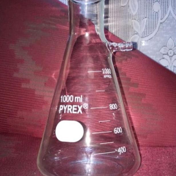 Filtering Flask / Erlenmeyer Pipa Samping 1000 Ml Pyrex